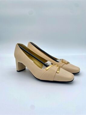 Vintage Deadstock Textured & Patent‎ Block Heel Pumps